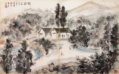 傅抱石 1962年作 韶山 镜心